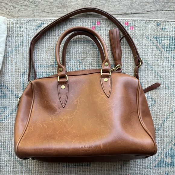 J.W. Hulme leather bowler bag satchel - Picture 3 of 13